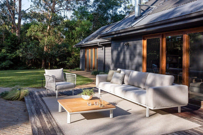 Table basse Addis en teck et aluminium