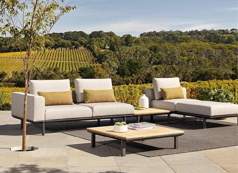 Table basse Addis en teck et aluminium